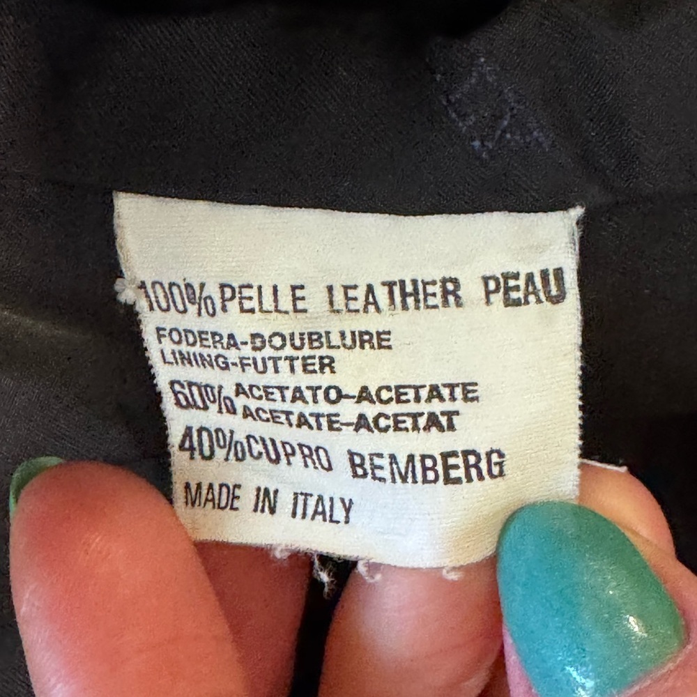 Bally Soft Leather Coat Dark Blue Jacket Vintage Made in Italy Size 10 Womens - Picture 13 of 15